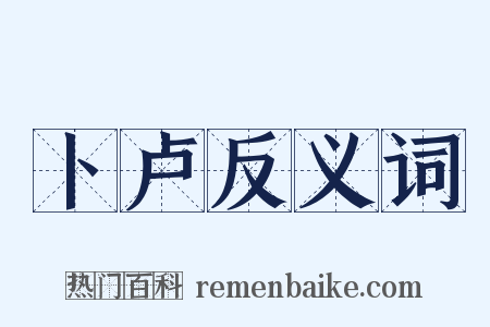 卜卢反义词是什么意思的图片